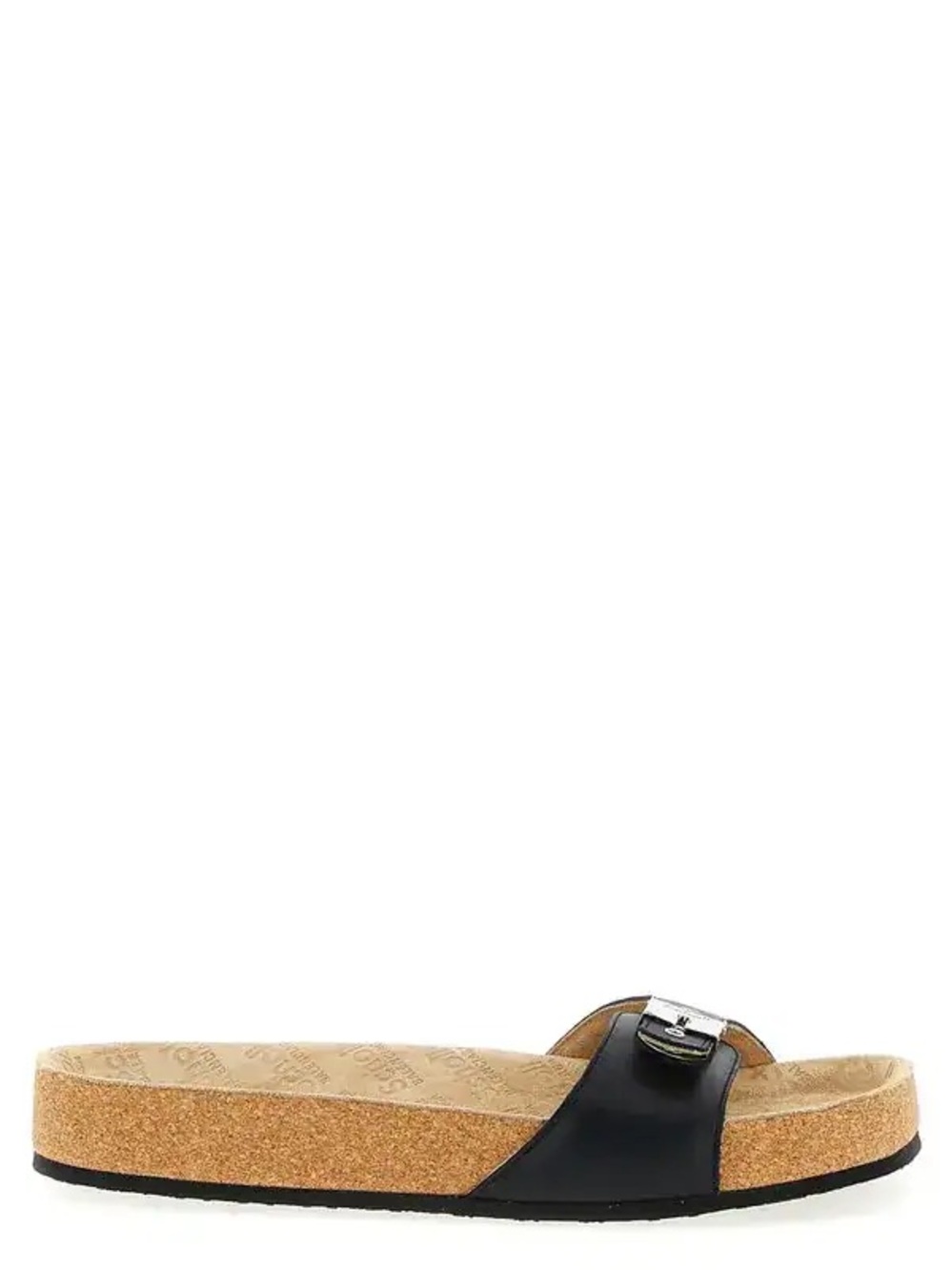 Balenciaga x Scholl Flat Slide Sandals Black Silver Leather EU 38 / US 8 NIB